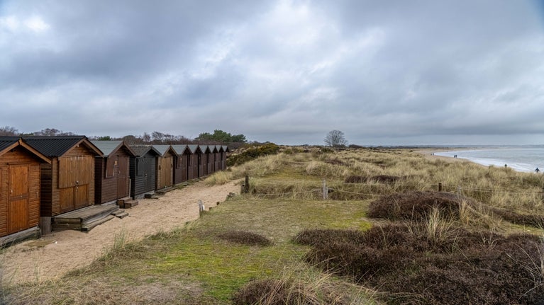 Beach huts at Knoll Beach, Studland Bay